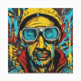 Andy Getty, Pt X, In The Style Of Lowbrow Art, Technopunk, Vibrant Graffiti Art, Stark And Unfiltere (19) Canvas Print