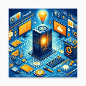 Cloud Computing Isometric Concept Canvas Print