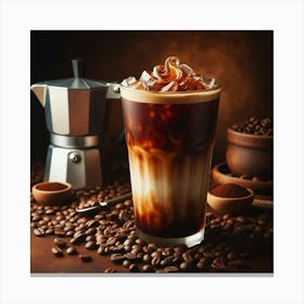 Coffee And Coffee Beans 1 Canvas Print