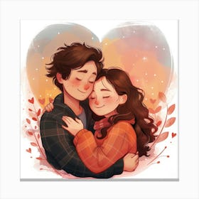 Couple Hugging 5 Canvas Print