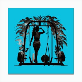 Silhouette Of A Woman In The Gym 1 Canvas Print