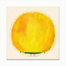 Giant Yellow Sun With Legs Canvas Print