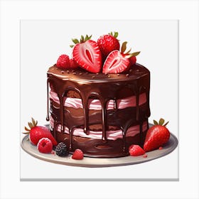 Cake With Berries 3 Canvas Print