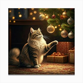 Christmas Cat Canvas Print