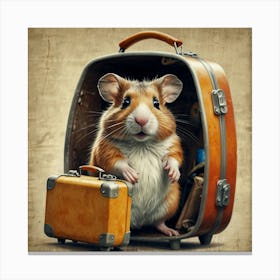 Hamster In Suitcase 3 Canvas Print