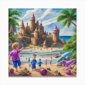 Castle On The Beach Canvas Print