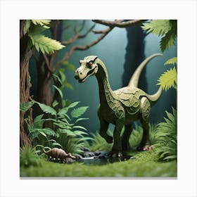 Dinosaur In The Forest 1 Canvas Print