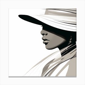 Woman In Hat 1 Canvas Print