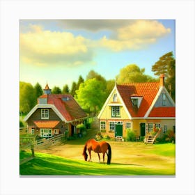 Horse In The Field Canvas Print
