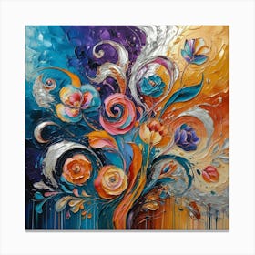 Abstract Floral Painting Canvas Print