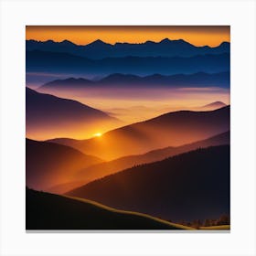 Sunrise In The Mountains 1 Canvas Print