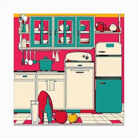 Retro Kitchen Canvas Print