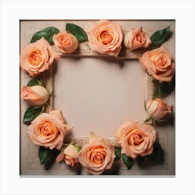 Frame With Roses 14 Canvas Print