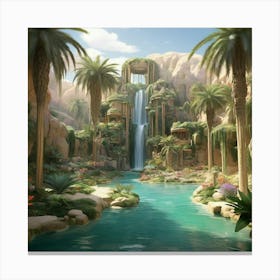 Egyptian Landscape Art print 1 Canvas Print