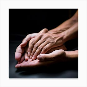 Two Hands Holding Hands Canvas Print