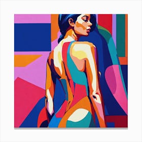 Woman In A Colorful Dress 4 Canvas Print