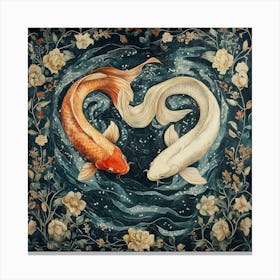 Koi Fish Ancient Tapestry 3 Canvas Print