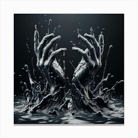 Hands Splashing Water 4 Canvas Print