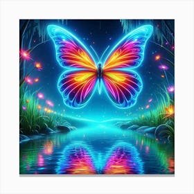 Butterfly In The Night Canvas Print