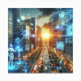 Futuristic Cityscape 21 Canvas Print