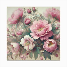 Pink Peonies 3 Canvas Print