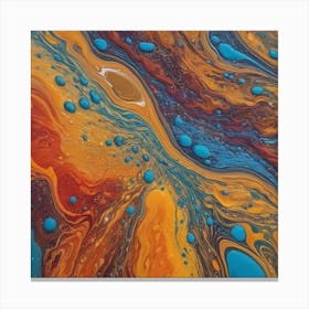 Emerging Flames Abstract Painting Canvas Print