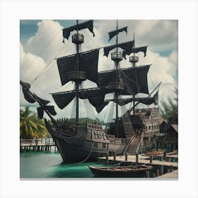 Pirate Ship Docked Canvas Print