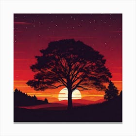 Sunset Tree 12 Canvas Print