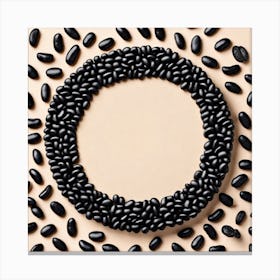 Frame Created From Black Beans On Edges And Nothing In Middle (5) Canvas Print