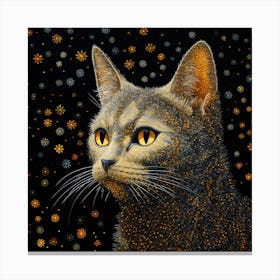 Cat In The Snow Canvas Print