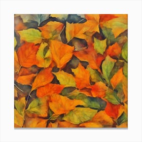 Dry Autumn Leaves Canvas Print