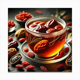 Sovereign Flame Jujube And Goji Berry Tea Canvas Print