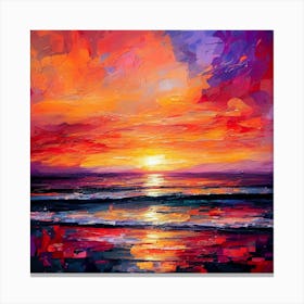 Sunset At The Beach 40 Canvas Print