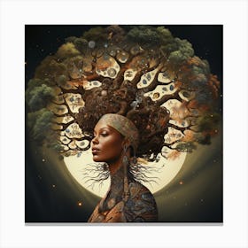 "Eternal Unity: Woman and the Arboreal Tree of Life” Canvas Print