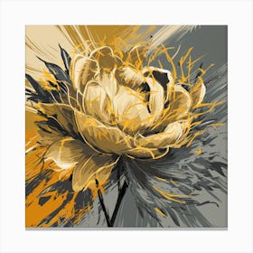 Golden Peony A Dynamic Sketch Of Bloom And Color (1) Canvas Print