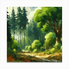 Forest Landscape Painting 1 Canvas Print