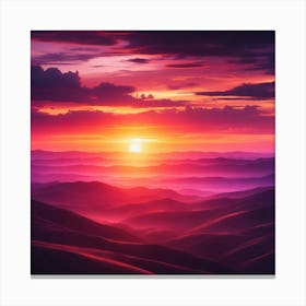 Sunset Over The Mountains Canvas Print