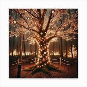 Christmas Tree In The Forest Canvas Print