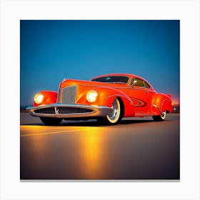 Classic Car At Night Canvas Print