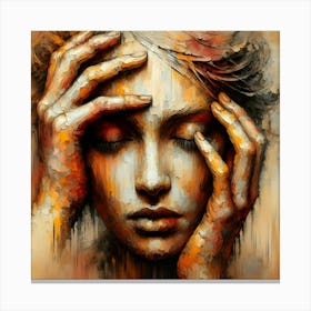 Soulful Silence Abstract Portrait Canvas Print