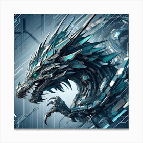 Robotic Dragon Head Canvas Print