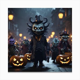 Halloween Skeletons Canvas Print