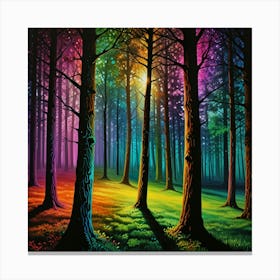 Leonardo Lightning Paralleled Prism Trees Art 2 Canvas Print