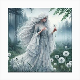 Dandelion Girl Canvas Print