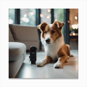 Dog Laying On The Floor Canvas Print