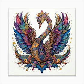 Colorful Swan Canvas Print