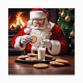 Santa Claus With Cookies 11 Canvas Print