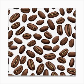 Coffee Beans Seamless Pattern 6 Canvas Print