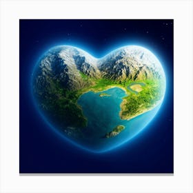 Heart Shaped Earth Canvas Print