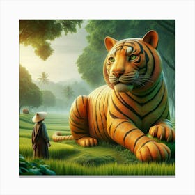 Tiger In The Grass 4 Canvas Print